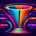 Digital artwork of a sleek, futuristic marketing funnel with vibrant colors and dynamic flow, representing stages of lead generation and optimization, with digital icons symbolizing different digital